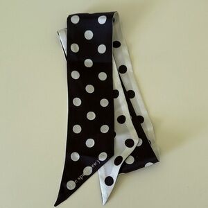 Kate Spade Black and White Polka Dot Ponytail Scarf